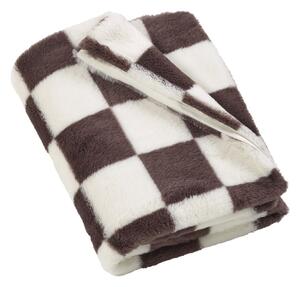 Bela/temno rjava odeja 130x170 cm Cosy Soft Checkerboard – Catherine Lansfield