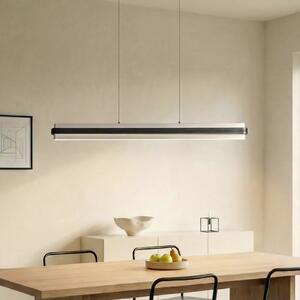 Lucande LED viseča svetilka Tarnin, črna/nikelj, 98 cm, zatemnjen, Črna, Dnevna soba / jedilnica, Kovina, Sodobni