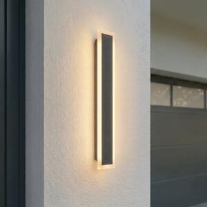 Lucande LED-stenna svetilka za zunanjo uporabo Ilora, črna, 60 cm, CCT, IP65, Črna, Nerjaveče jeklo, Sodobni