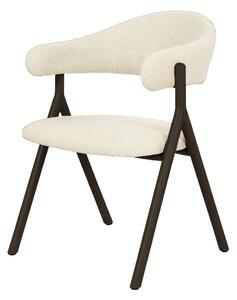 Črn/kremno bel oblazinjen jedilni stol z nasloni za roke Frances – Unique Furniture