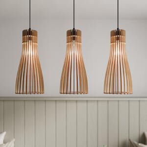 TEMAR LIGHTING Visoka svetilka Bottle, s tremi žarnicami, zatemnjen, Les, Dnevna soba / jedilnica, Les, Podeželska hiša / Rustikalna