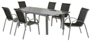 VRTNI SET aluminij srebrne barve črna, srebrne barve