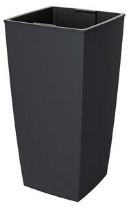 Oglati stebrasti cvetlični lonec (Do x Š x V: 25 x 25 x 46,5 cm, Plastika, Antracit)