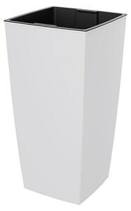 Oglati stebrasti cvetlični lonec Aurora Clasic (Do x Š x V: 25 x 25 x 46,5 cm, Plastika, Bela)