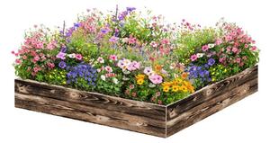 ATMOWOOD Lesena visoka greda 120 x 120 x 20 cm - ožgana