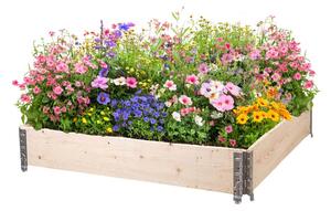 ATMOWOOD Lesena visoka greda z okovjem 120 x 120 x 20 cm