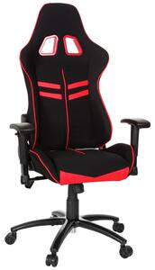 GAMING STOL umetna masa, tekstil rdeča, črna