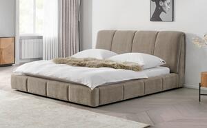 OBLAZINJENA POSTELJA 181 cm x 201 cm , les, kovina, umetna masa, tekstil bež