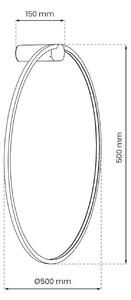 LED stenska svetilka Saturno, črna, Ø 50 cm, kovina, 4.000 K