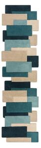 Moder/bež volnen tekač 60x230 cm Abstract Collage – Flair Rugs