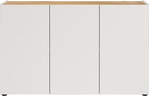 Kremno bela omarica v hrastovem dekorju 120x76x34 cm Adrano – Germania