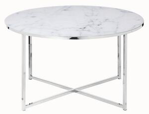 Livetastic Klubska Miza Marble, Bela