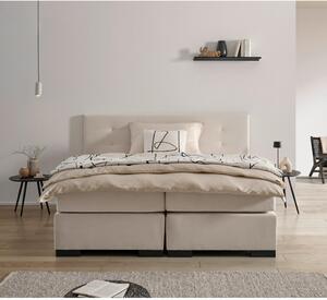 POSTELJA BOXSPRING 180 cm x 200 cm , leseni material krem barve