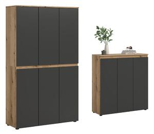 Livetastic Garderoban Omara Scarpa, Barva Hrasta, Antracit, 2 Kos