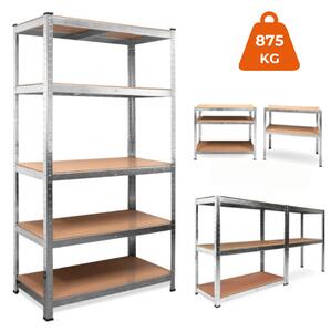 Regal za težke obremenitve HEAVY, maks. 875kg, 90x40x180cm, srebrn