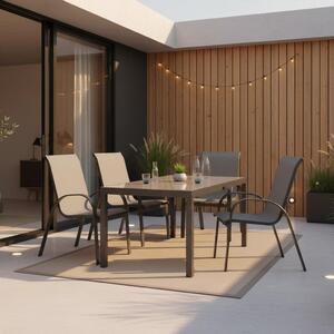 Gardenson Vrtni Set Amalfi, 5-Delno, Aluminij, Steklo