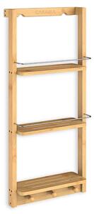 Stenska polica za kopalnico BAMBOO, 28,5x10x70cm, 3 police, rjava
