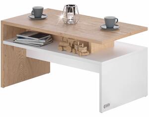 Klubska mizica SACRAMENTO, 95x55x50cm, bela/rjava