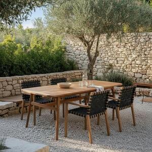 Bessagi Garden Vrtna Miza Nicola, Barva Tikovine, 160-200x90