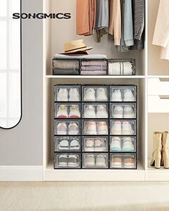 Organizator za čevlje MARI, 18 predalov, prozoren/črna SongmicsHome