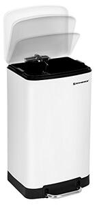 Koš za smeti s počasnim zapiranjem SLOW, 30l, bel SongmicsHome