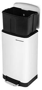 Koš za smeti s počasnim zapiranjem SLOW, 30l, bel SongmicsHome