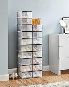 Organizator za čevlje MARI, 18 predalov, prozoren/črna SongmicsHome