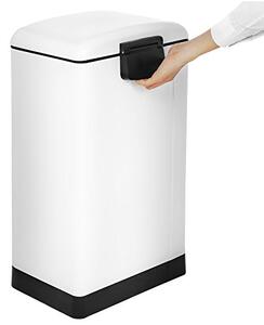 Koš za smeti s počasnim zapiranjem SLOW, 30l, bel SongmicsHome