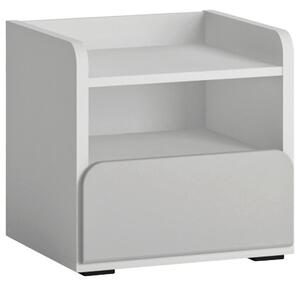 Premium Living Nočna Omarica Flexi, Bela, Siva Visok Sijaj