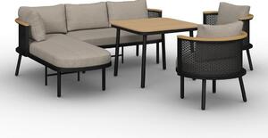 Bessagi Garden Jedilna Lounge Garnitura Lissa, Rjava, 5-Delno