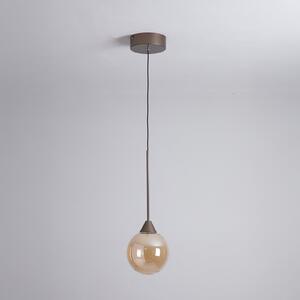 Searchlight LED-visoka svetilka OPUS Lux, 1-žarnica, bronasta, jantarno steklo, CCT, zatemnjen, Bronasta / starinska medenina, Dnevna soba / jedilnica, Steklo