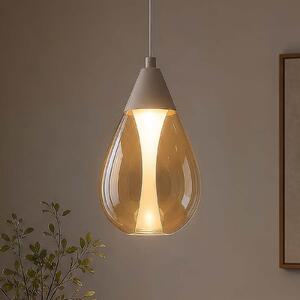 Searchlight LED-visoka svetilka Pear, 1-žarnica, bež, jantarno steklo, 3.000 K, zatemnjen, Bež, Dnevna soba / jedilnica, Steklo, Sodobni