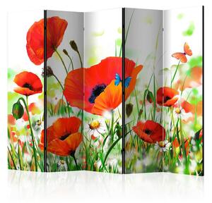 Artgeist Paravan Country Poppies I, Dvostranski, 5-Delni