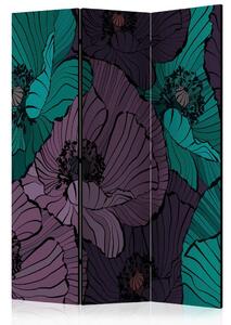 Artgeist Paravan Flowerbed, 3-Delni, Dvostranski