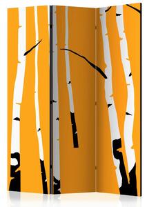 Artgeist Paravan Birches On The Orange, 3-Delni, Dvostranski