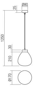 Redo 01-3196 - Lestenec na vrvici LUKE 1xE27/42W/230V črna