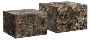 Livetastic Set Klubskih Mizic Marble, Rjava, 2-Delni