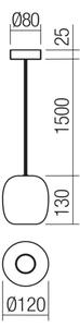 Redo 01-3477 - Lestenec na vrvici BOOM 1xGU10/10W/230V pr. 12 cm črna