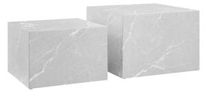 Livetastic Set Klubskih Mizic Marble, Siva, 2-Delni