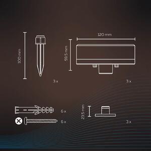 Calex Smart Outdoor Ground Spot, CCT RGB, 3-svetlobni