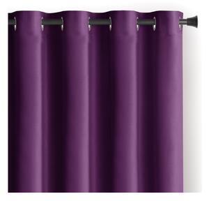 Vijolična žametna zavesa za delno zatemnitev 140x270 cm Eyelets – Restilo