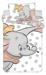 Sivo-bela bombažna otroška posteljnina za otroško posteljico 100x135 cm Dumbo "Dots" – Jerry Fabrics
