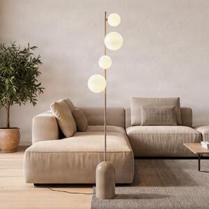 EMIBIG LIGHTING Stojna svetilka Etno LP4, bež, steklo/jeklo, višina 140 cm, G9, Bež, Dnevna soba / jedilnica, Steklo, Sodobni