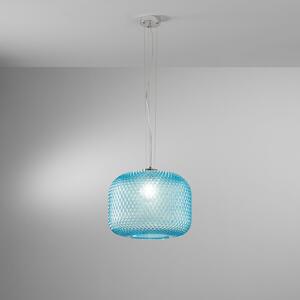 Luce Ambiente Design Visoka svetilka Ashford, turkizna, Ø 40 cm, steklo, zatemnjen, Modra, Dnevna soba / jedilnica, Steklo