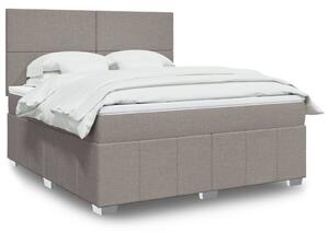 VidaXL Box spring postelja z vzmetnico taupe 180x200 cm blago