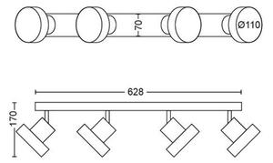 Philips 50604/31/P0 - LED Reflektor BUKKO 4xLED/4,3W/230V