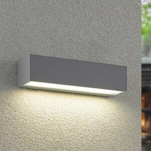 Arcchio LED zunanja stenska svetilka Lengo, 25 cm, 1-svetilna, siva, CCT, Siva, Aluminij, Sodobni