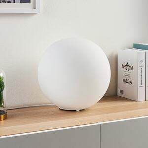 Lindby Namizna svetilka Rhona, bela, opalno steklo, Ø 25 cm, E27, Bela, Dnevna soba / jedilnica, Steklo, Sodobni, Globus