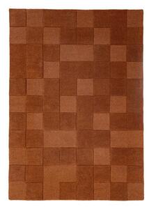 Ročno tkana volnena preproga v barvi terakote 120x170 cm Checkerboard – Flair Rugs