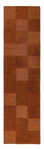 Ročno tkan volnen tekač v barvi terakote 60x230 cm Checkerboard – Flair Rugs